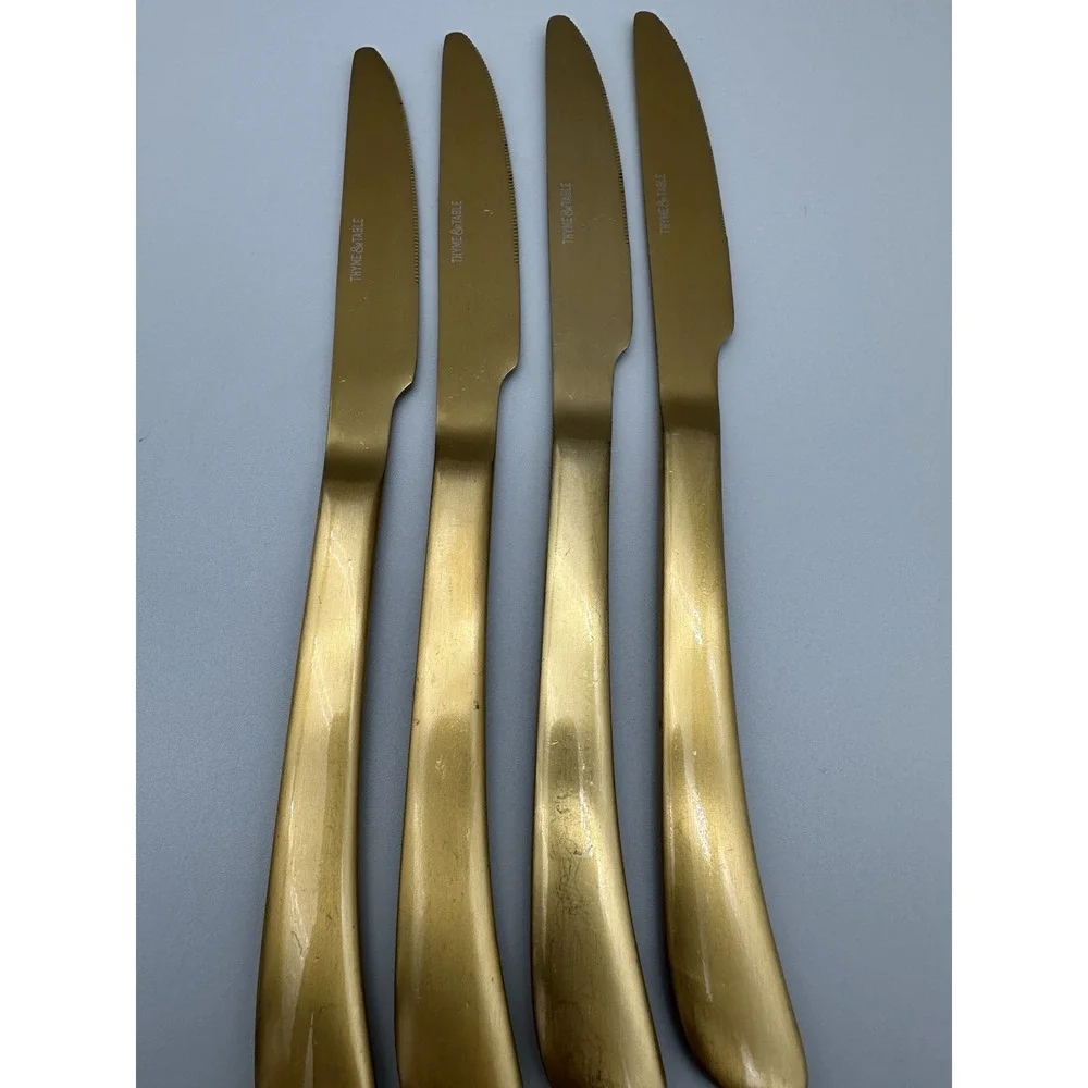 Thyme & Table Matte Gold Flatware 13 Pc Replacement Lot Forks Spoons
